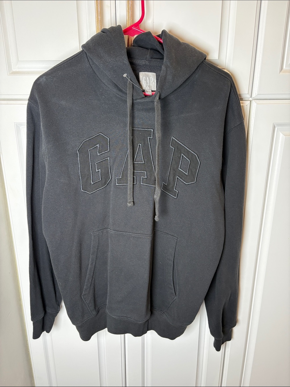 GAP Dark Charcoal Pullover Hoodie with Embroidered Logo